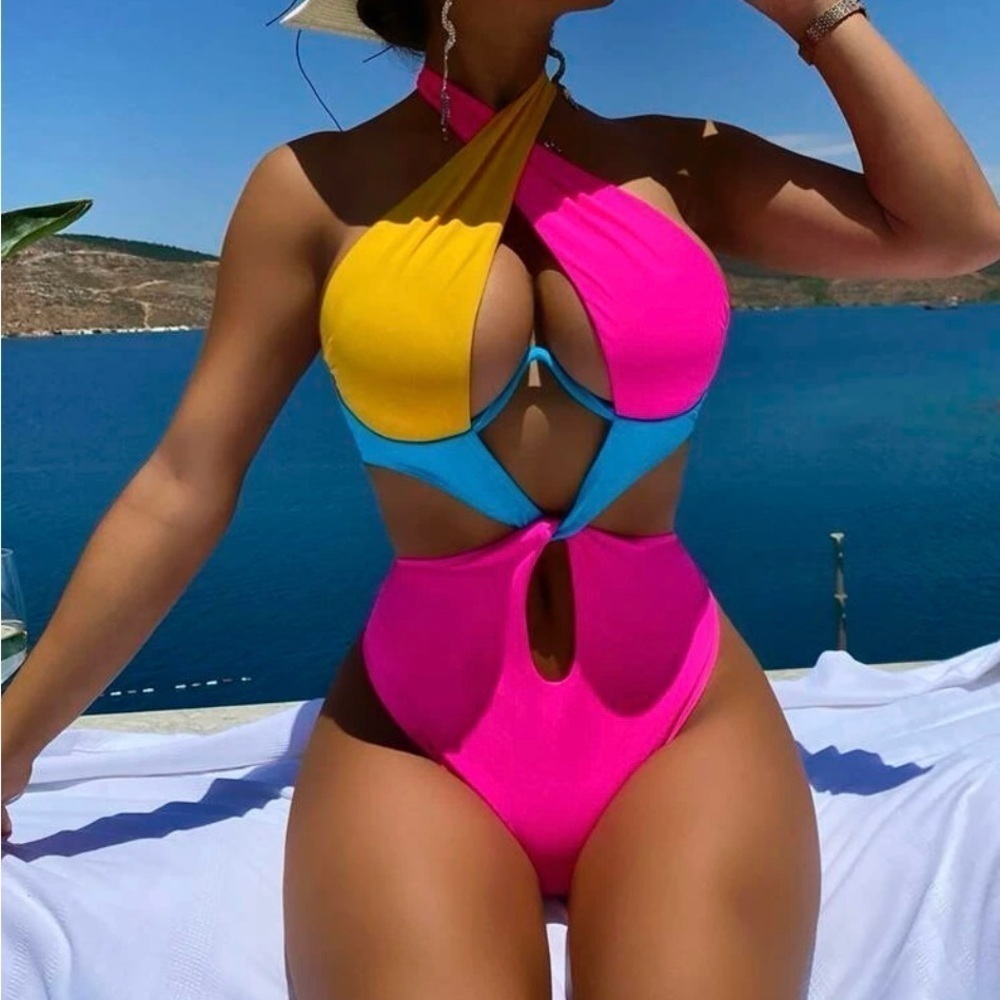 Colorful Women's One Piece Swimsuit